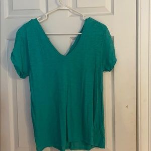 teal short sleeve